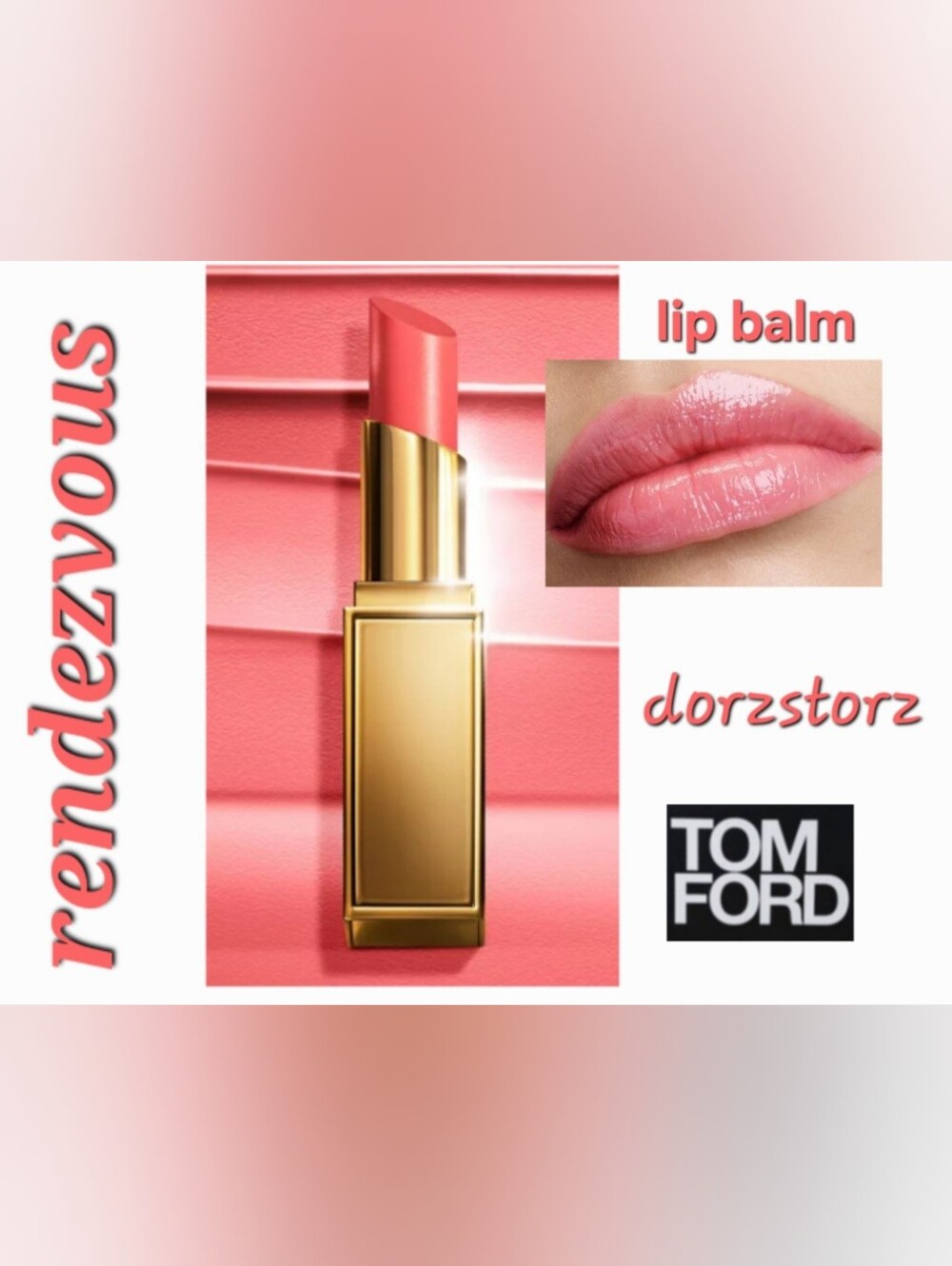 TOM FORD Soleil Lip Balm • 01 RENDEZVOUS • Sheer Pink • .09 oz • New in box